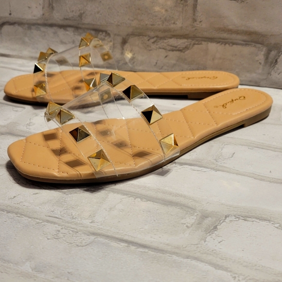 Clear Studded Slides -Sandals - Picture 5 of 5